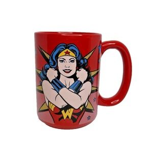 Wonder Woman Mug "Strongest Woman Alive" by Zak! Red, Yellow & Blue - Very Cool!